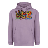 Lavender peace love autism Heavyweight Hoodie - RacoonDesign