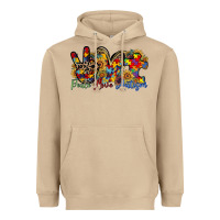 Mushroom peace love autism Heavyweight Hoodie - RacoonDesign