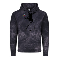 Cloud Black banksy protester throwing flowers Vintage Hoodie - lanVoArt