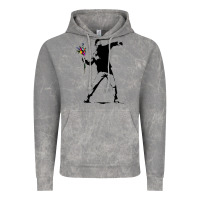Cloud Rock banksy protester throwing flowers Vintage Hoodie - lanVoArt