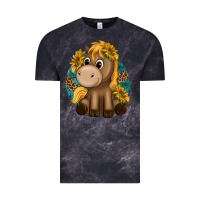 Cloud Black cute baby horse amd sunflowers Vintage Tee - texasbilliewilder