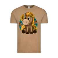 Vintage Coffee cute baby horse amd sunflowers Vintage Tee - texasbilliewilder