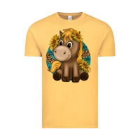 Vintage Mustard cute baby horse amd sunflowers Vintage Tee - texasbilliewilder