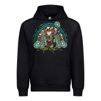 Black turquoise gemstones brown baby cow  rainbow Urban Hoodie - BarkalooDesign