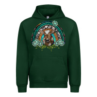 Forest Green turquoise gemstones brown baby cow  rainbow Urban Hoodie - BarkalooDesign