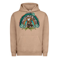 Pigment Burro turquoise gemstones brown baby cow  rainbow Urban Hoodie - BarkalooDesign
