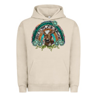 Pigment French Oak turquoise gemstones brown baby cow  rainbow Urban Hoodie - BarkalooDesign