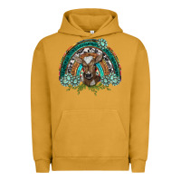 Pigment Peanut Butter turquoise gemstones brown baby cow  rainbow Urban Hoodie - BarkalooDesign