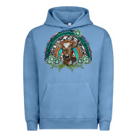 Pigment Pebble Blue turquoise gemstones brown baby cow  rainbow Urban Hoodie - BarkalooDesign