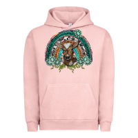 Pigment Salmon turquoise gemstones brown baby cow  rainbow Urban Hoodie - BarkalooDesign