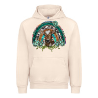 Sandshell turquoise gemstones brown baby cow  rainbow Urban Hoodie - BarkalooDesign