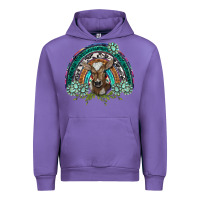 Tulip turquoise gemstones brown baby cow  rainbow Urban Hoodie - BarkalooDesign