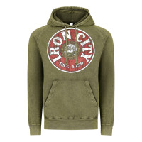 Vintage Olive vintage retro iron city(beer) proof Vintage Hoodie - lanVoArt