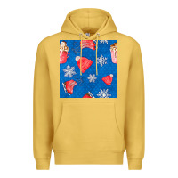 Antique Gold winter  snowflakes hot cocoa ice skating shoes Premium Hoodie - FaDigitalArtStudio