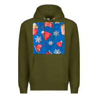 Army Green winter  snowflakes hot cocoa ice skating shoes Premium Hoodie - FaDigitalArtStudio