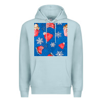 Blue Mist winter  snowflakes hot cocoa ice skating shoes Premium Hoodie - FaDigitalArtStudio