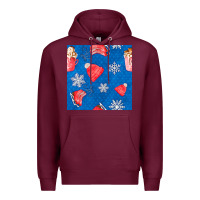 Burgundy winter  snowflakes hot cocoa ice skating shoes Premium Hoodie - FaDigitalArtStudio