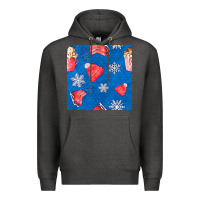 Charcoal Heather winter  snowflakes hot cocoa ice skating shoes Premium Hoodie - FaDigitalArtStudio