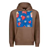 Chestnut winter  snowflakes hot cocoa ice skating shoes Premium Hoodie - FaDigitalArtStudio