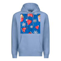 Colony Blue winter  snowflakes hot cocoa ice skating shoes Premium Hoodie - FaDigitalArtStudio