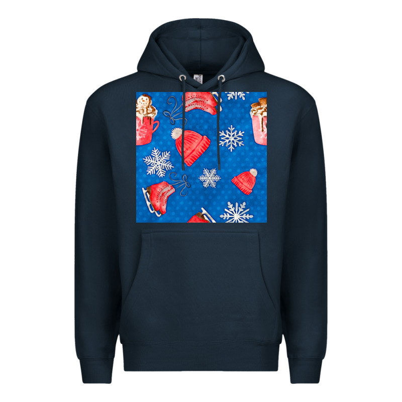 Winter  Snowflakes Hot Cocoa Ice Skating Shoes Premium Hoodie by FaDigitalArtStudio | Teevron