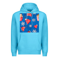Ocean Blue winter  snowflakes hot cocoa ice skating shoes Premium Hoodie - FaDigitalArtStudio