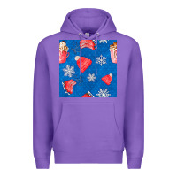 Purple winter  snowflakes hot cocoa ice skating shoes Premium Hoodie - FaDigitalArtStudio