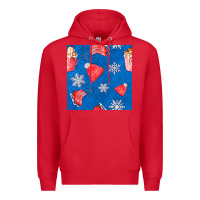 Red winter  snowflakes hot cocoa ice skating shoes Premium Hoodie - FaDigitalArtStudio