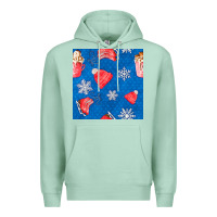 Seafoam winter  snowflakes hot cocoa ice skating shoes Premium Hoodie - FaDigitalArtStudio
