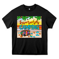 Black summer camping Heavy Core Tee - JahusDesignShop
