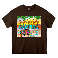 Chocolate Brown summer camping Heavy Core Tee - JahusDesignShop