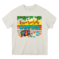 Cream summer camping Heavy Core Tee - JahusDesignShop