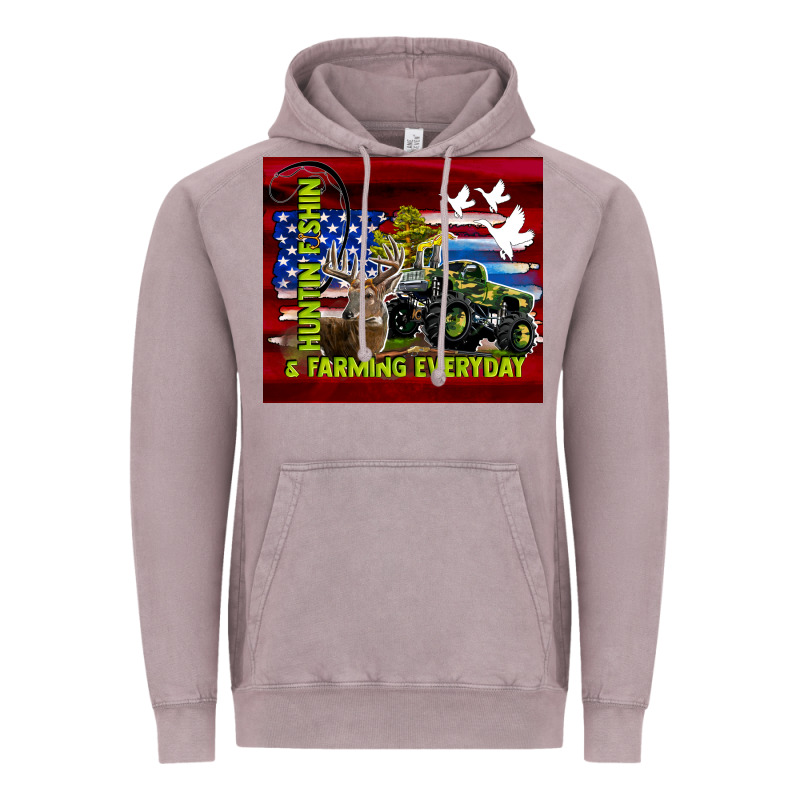 Hunting Fishing & Farming Everyday Vintage Hoodie by TumblerDesignByShophia | Teevron