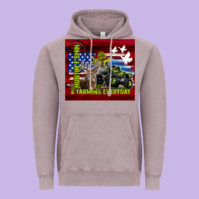 Hunting Fishing & Farming Everyday Vintage Hoodie Designed By Tumblerdesignbyshophia
