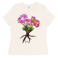 Bone Bitterroot Flower Illustrations Ladies Tee - LillyAllenDesigns