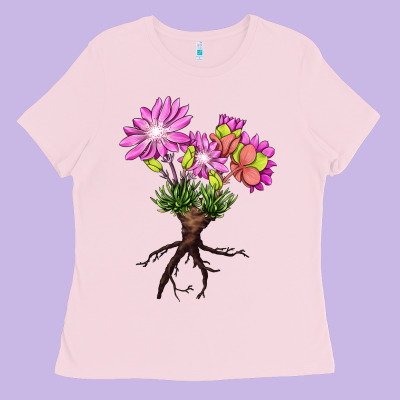 Bitterroot Flower Illustrations Ladies Tee Designed By Lillyallendesigns
