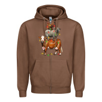 Chestnut Christmas cow sheep and chicken Zipper Hoodie - LillyAllenDesigns