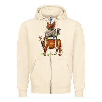 Sandshell Christmas cow sheep and chicken Zipper Hoodie - LillyAllenDesigns