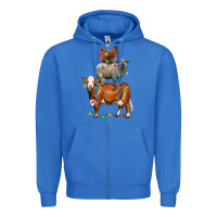True Royal Christmas cow sheep and chicken Zipper Hoodie - LillyAllenDesigns