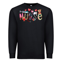 Black Nurse Valentines Day Premium Sweatshirt - CowhideDigitalArt