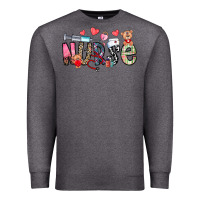 Charcoal Heather Nurse Valentines Day Premium Sweatshirt - CowhideDigitalArt