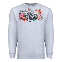 Heather Grey Nurse Valentines Day Premium Sweatshirt - CowhideDigitalArt