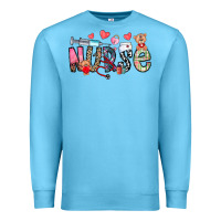 Ocean Blue Nurse Valentines Day Premium Sweatshirt - CowhideDigitalArt
