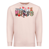 Pale Pink Nurse Valentines Day Premium Sweatshirt - CowhideDigitalArt