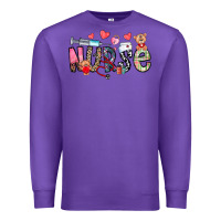Purple Nurse Valentines Day Premium Sweatshirt - CowhideDigitalArt