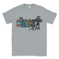 Heather Grey in christ alone Classic Tee - RacoonDesign