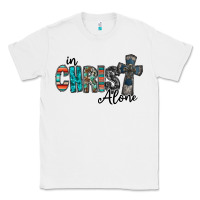 White in christ alone Classic Tee - RacoonDesign