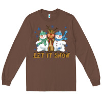 Chestnut let it snow reindeer snowman Long Sleeve Tee - CowGirlArtShop