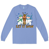 Colony Blue let it snow reindeer snowman Long Sleeve Tee - CowGirlArtShop
