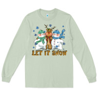 Matcha let it snow reindeer snowman Long Sleeve Tee - CowGirlArtShop